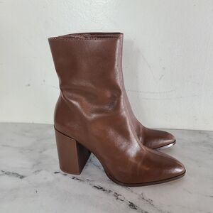 Steve Madden Trudy Cognac Le Mid Boots 10 Like New In Box